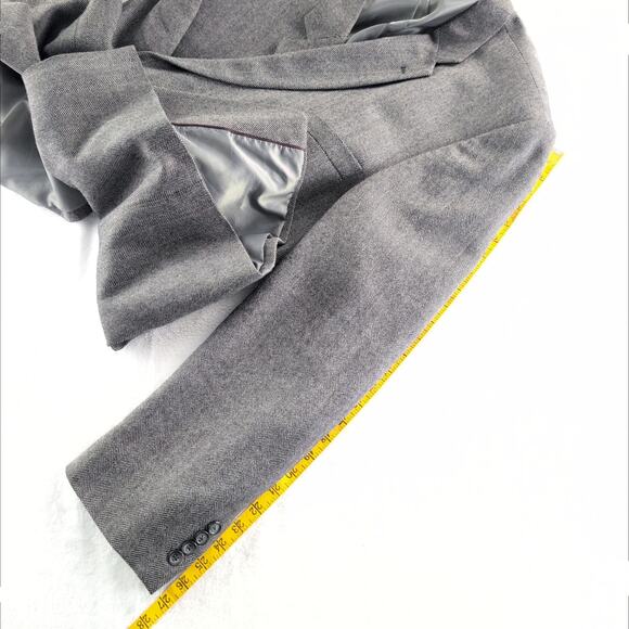 Saddlebred Lambswool Blend Herringbone Tailored Suit Coat Men's 54L - Picture 9 of 9
